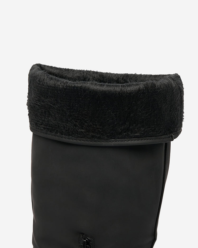 Royalfashion Матови черни дамски ботуши до коляното Ikemis