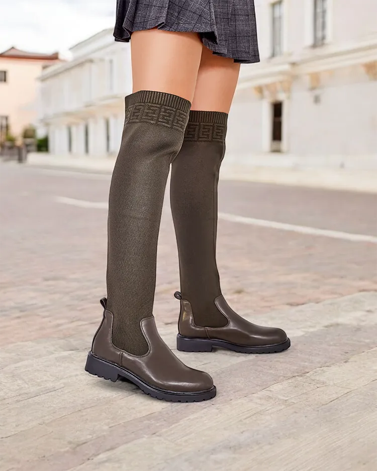 Дамски ботуши без връзки от Royalfashion Bifonus