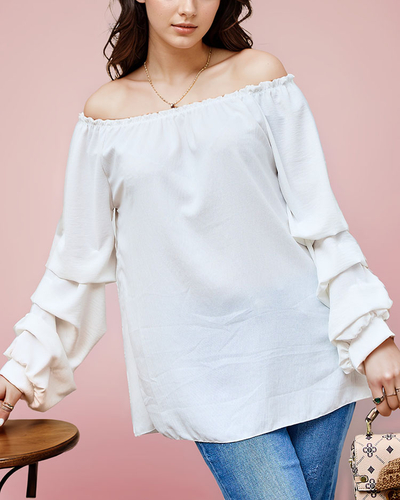 Royalfashion Дамска блуза а'ла hiszpanka с къдрички