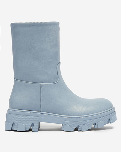 Сини дамски боти с изолация Mekira - Обувки