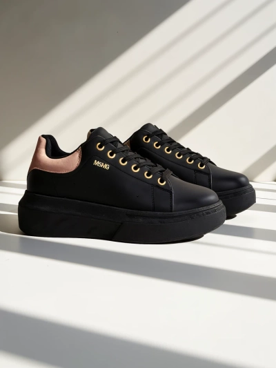 Дамски сникърси Callista Royalfashion черни платформи еко кожа