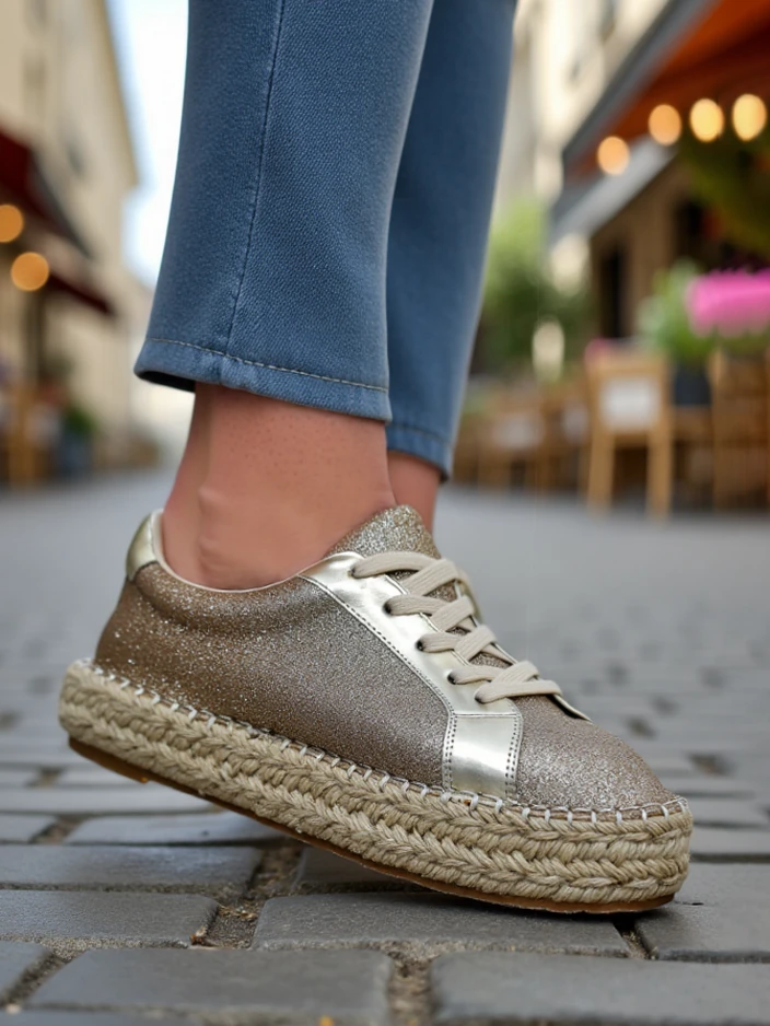 Обувки Royalfashion за жени с блестящи елементи Sercele