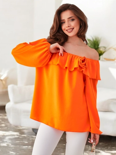 Риза за жени Royalfashion в испански стил с волани и цвете