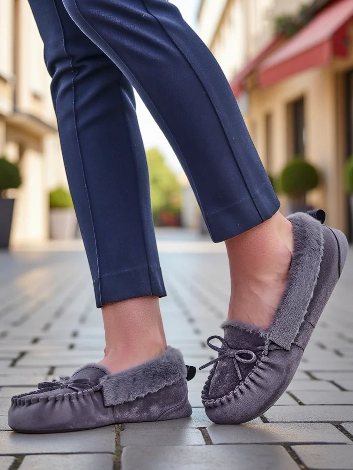 Royalfashion Женски мокасини с козина Ahtikes