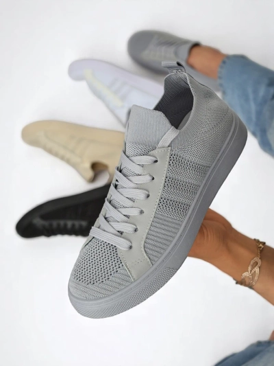 Androsia Gray Sneakers – Стилни спортни обувки, плоски, за лятото и пролетта