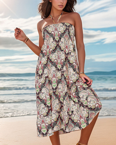 Royalfashion Дамска миди рокля с принт