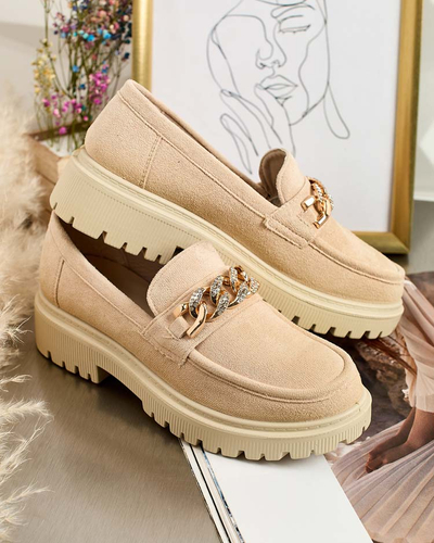 Royalfashion Дамски мокасини от еко велур с орнамент Lehels