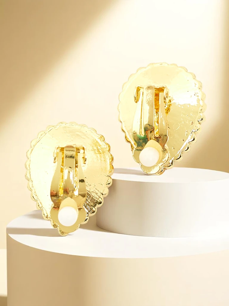 Royalfashion Дамски обеци с клипс с кристали и кубичен цирконий