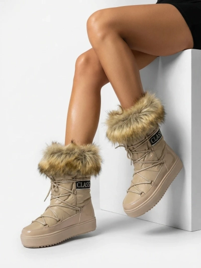 Royalfashion Светлокафяви ботуши a'la snow boots за жени Gomllo