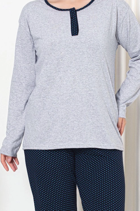 Дамски памучни пижами Royalfashion с големи размери