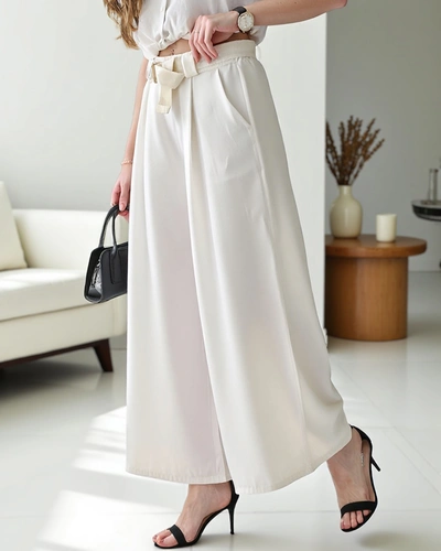 Royalfashion Широки дамски панталони с колан