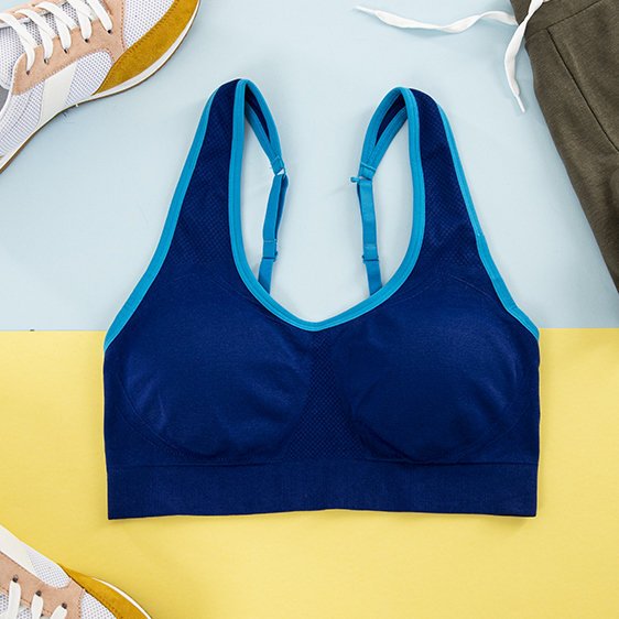 Kobaltowy damski sportowy biustonosz - Bielizna
