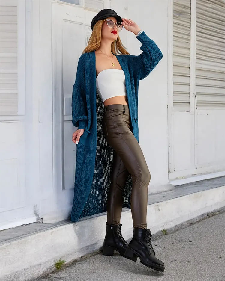 Royalfashion Дамски трикотажен пуловер за спане