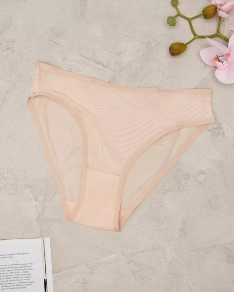 Royalfashion Бежови дамски мрежести бикини