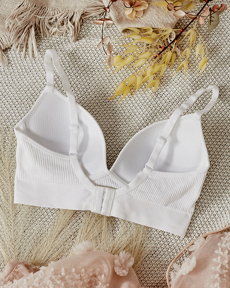 Royalfashion Дамски оребрен сутиен