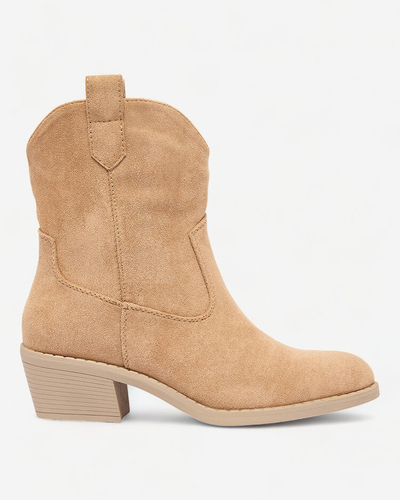 Royalfashion Светлокафяви дамски каубойски ботуши с изолация Bronco