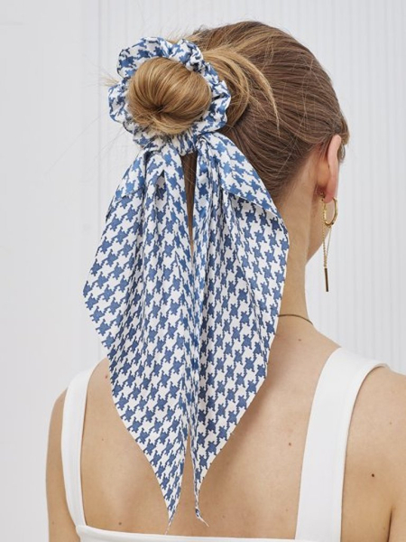 Royalfashion Ластик за коса с карирана панделка Kratella