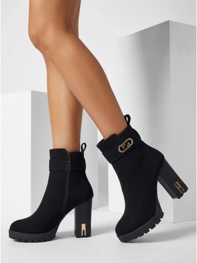 Дамски боти от еко велур на ток Tovia