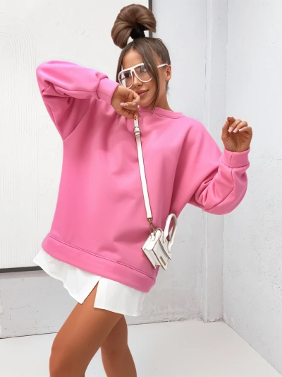 Royalfashion Памучен дамски суитшърт с махаща се долна част