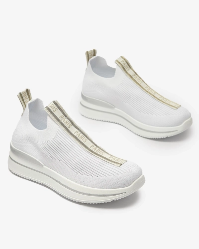 Дамски спортни обувки с надпис в бяло Cerppa- Footwear