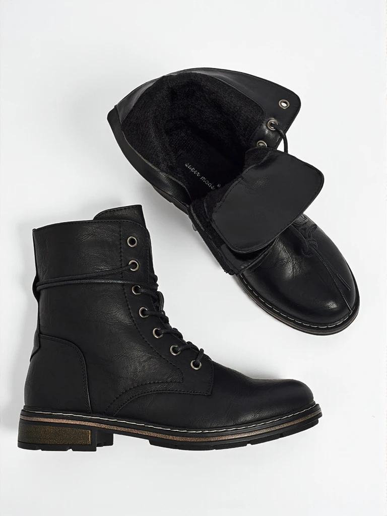 Дамски боти Ravonna от еко кожа с връзки