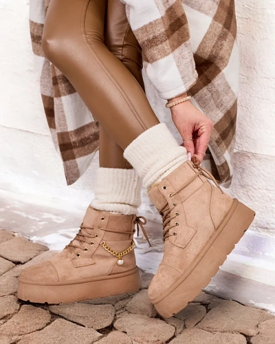 Royalfashion Дамски ботуши с връзки Woruces