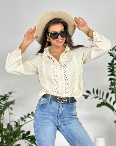 Royalfashion Дамска дантелена риза