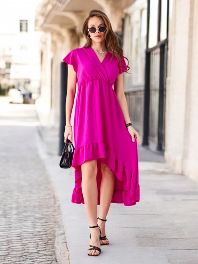 Midi рокля Royalfashion за жени с асиметричен подгъв