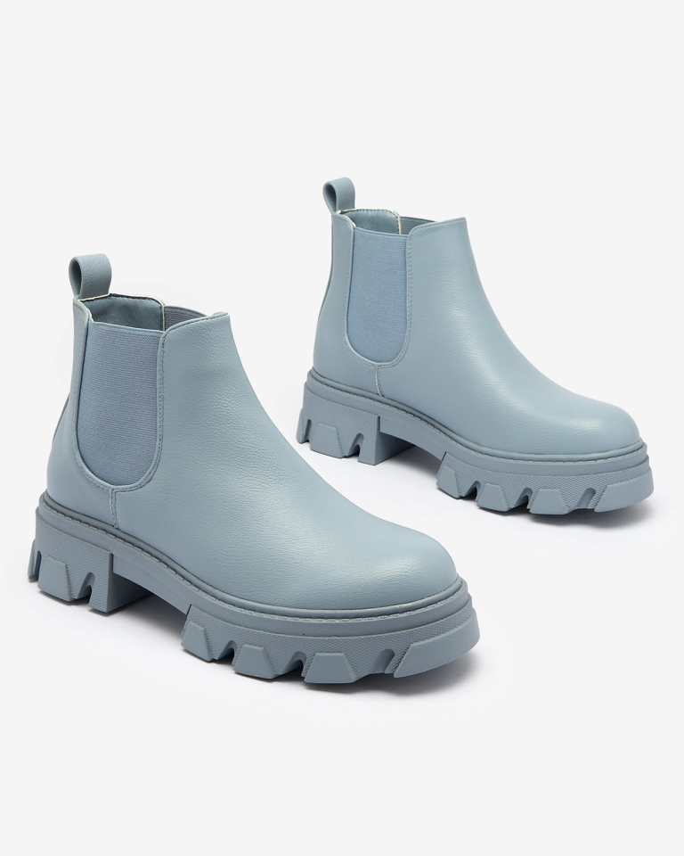 Royalfashion Дамски ботуши с плосък ток в синьо Alussady