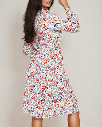 Royalfashion Дамска миди рокля с шарки