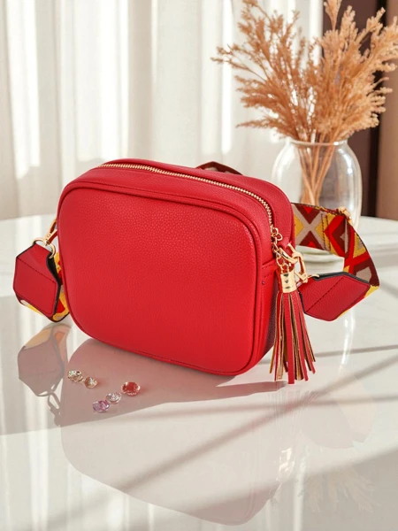 Royalfashion Малка дамска чанта от еко кожа с цветна каишка Kovi Lace