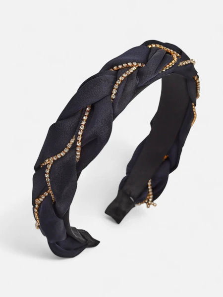 Royalfashion Лента за коса с плитка, украсена с цирконии