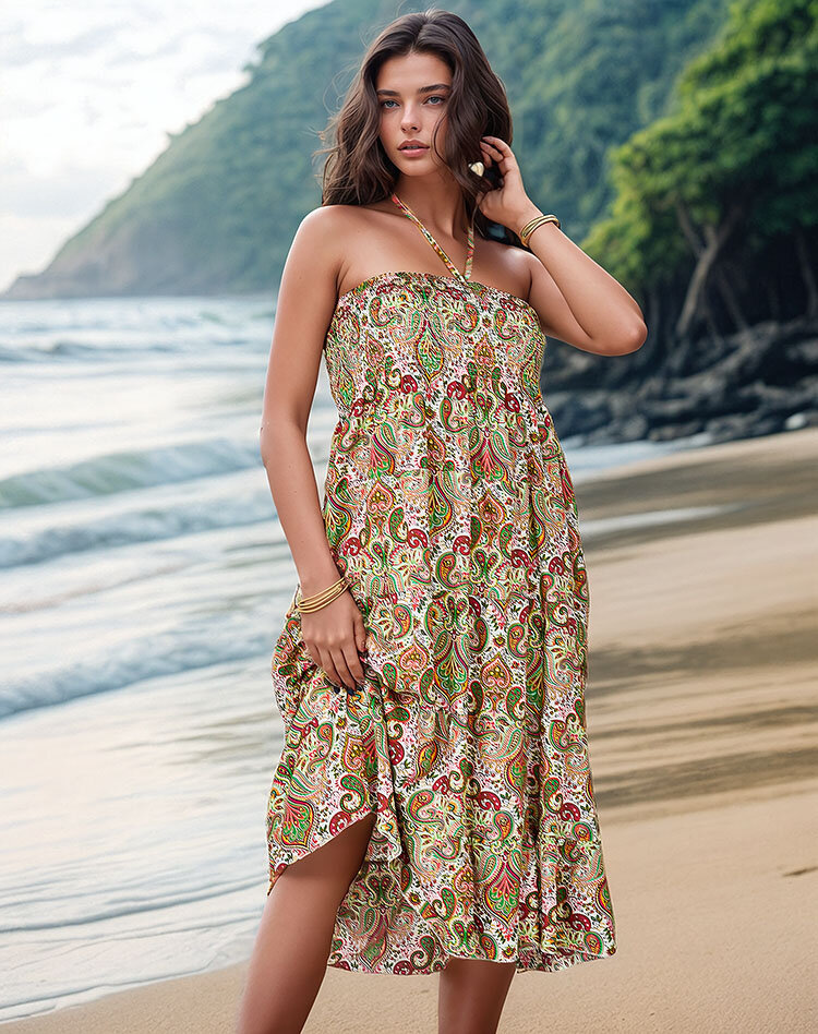 Royalfashion Дамска миди рокля с принт