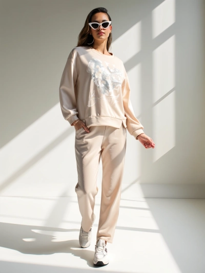 Royalfashion Женски комплект от вискоза с принт