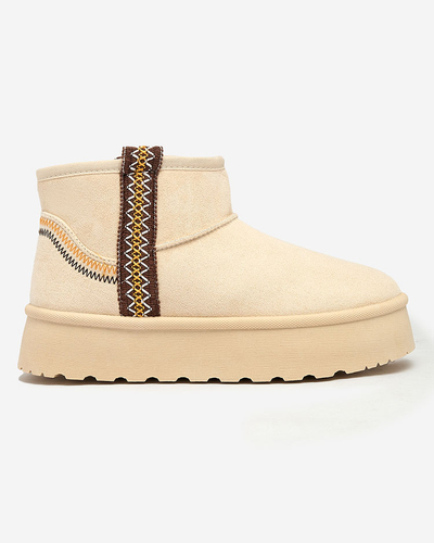 Royalfashion Дамски къси ботуши a'la snow boots with ornament Erititta