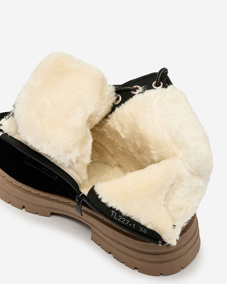 Royalfashion Черно-кафяви дамски изолирани ботуши тип "трапер" Radoras