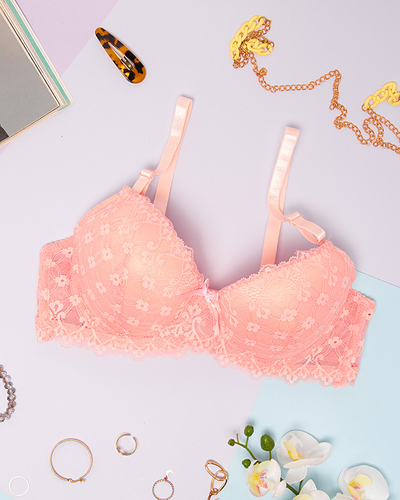 Дамски сутиен с розова дантела - Бельо