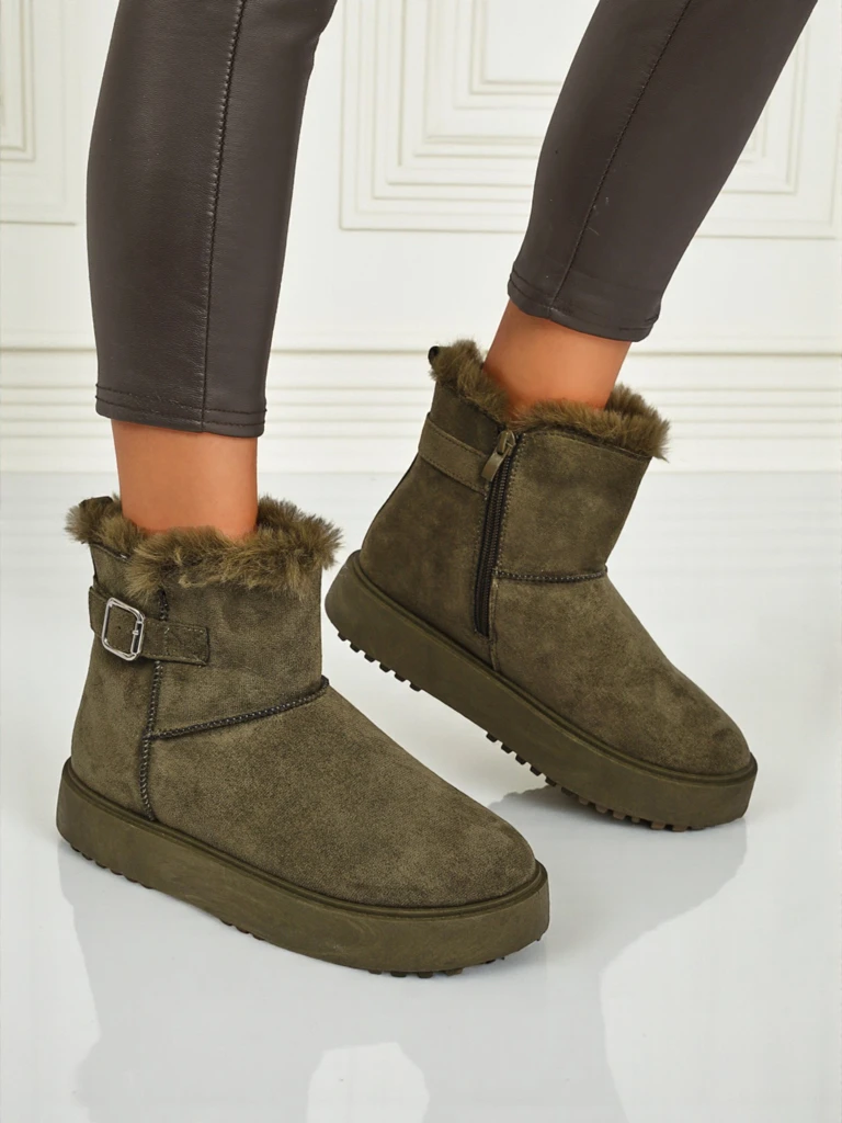 Royalfashion Къси дамски боти тип сноубутс Aurelia Classico