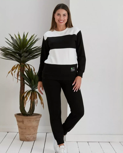 Royalfashion Черен дамски раиран потник