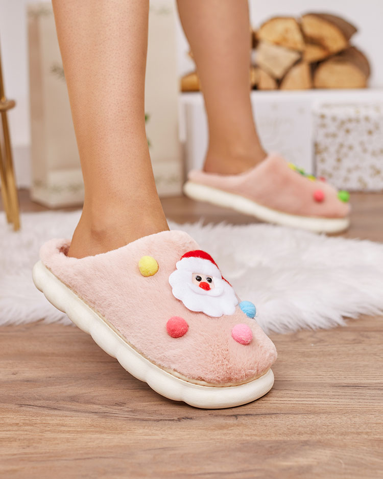 Royalfashion Коледни дамски чехли в розово Fertemse