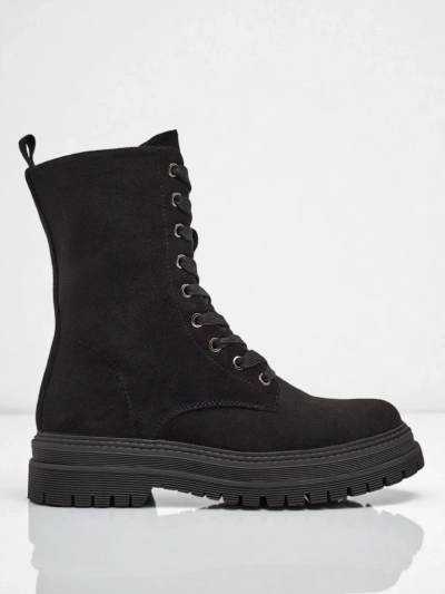 Дамски еко велурени боти тип работнически Molistea