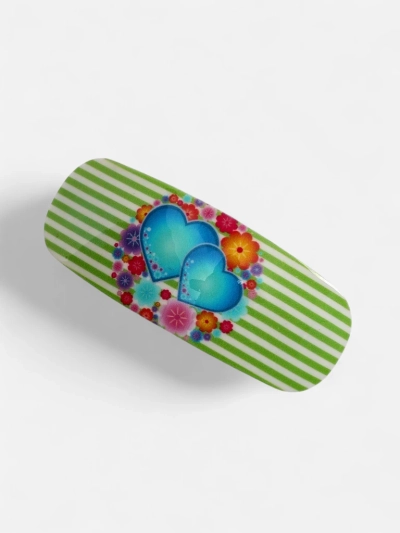 Цветна детска шнола за коса със сърчица