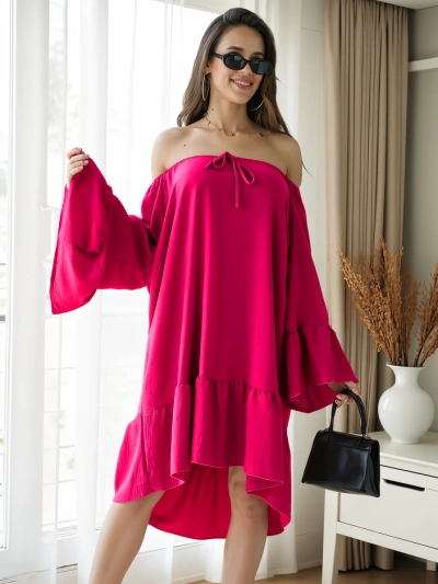 Royalfashion Женска рокля а'ла Испанска с волани, oversize