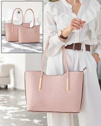 Royalfashion Двустранна дамска чанта с релеф