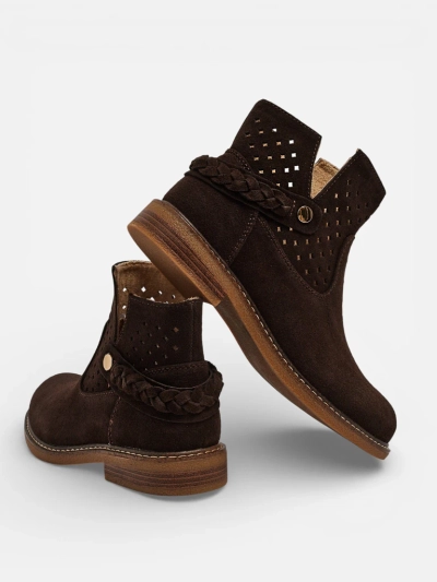 Ажурни дамски ботильони от естествена кожа Unimi