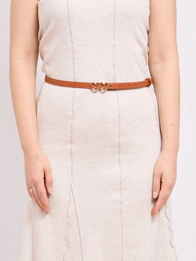 Тънък дамски ежедневен колан за панталони с катарама във формата на сърца