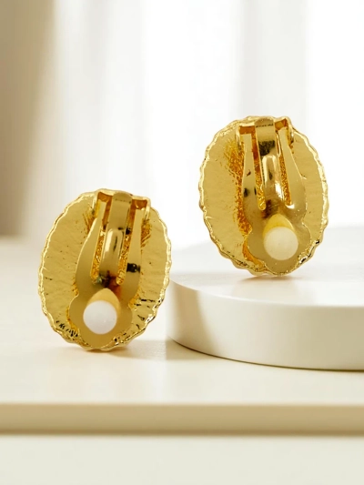 Royalfashion Клипсови дамски обеци с кристал и цирконий