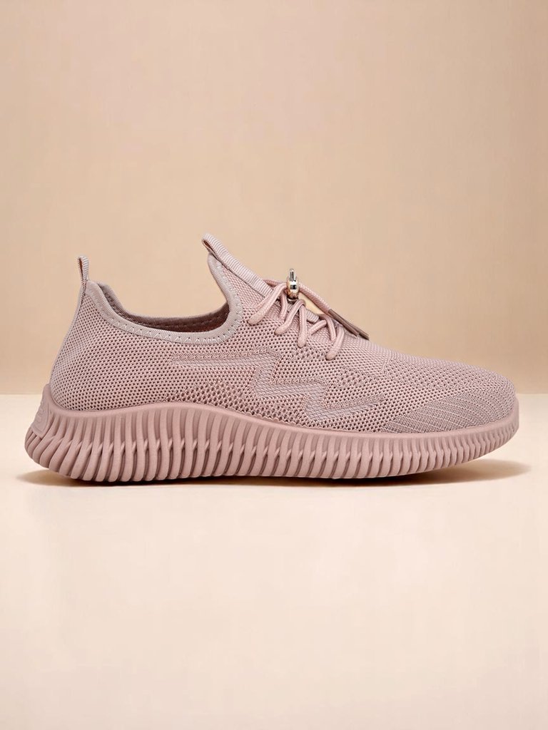 Aurelia Rosa – дамски спортни обувки Royalfashion от плат, розови, плосък ток