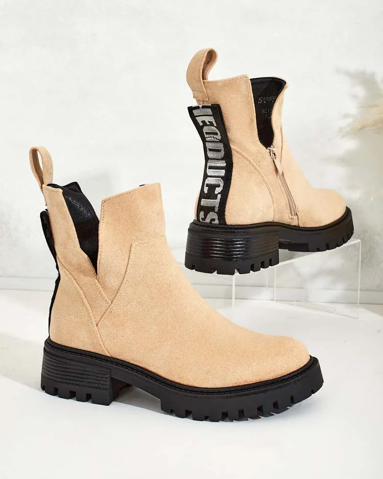 Royalfashion Дамски ботуши Gorgie с изрязано ходило