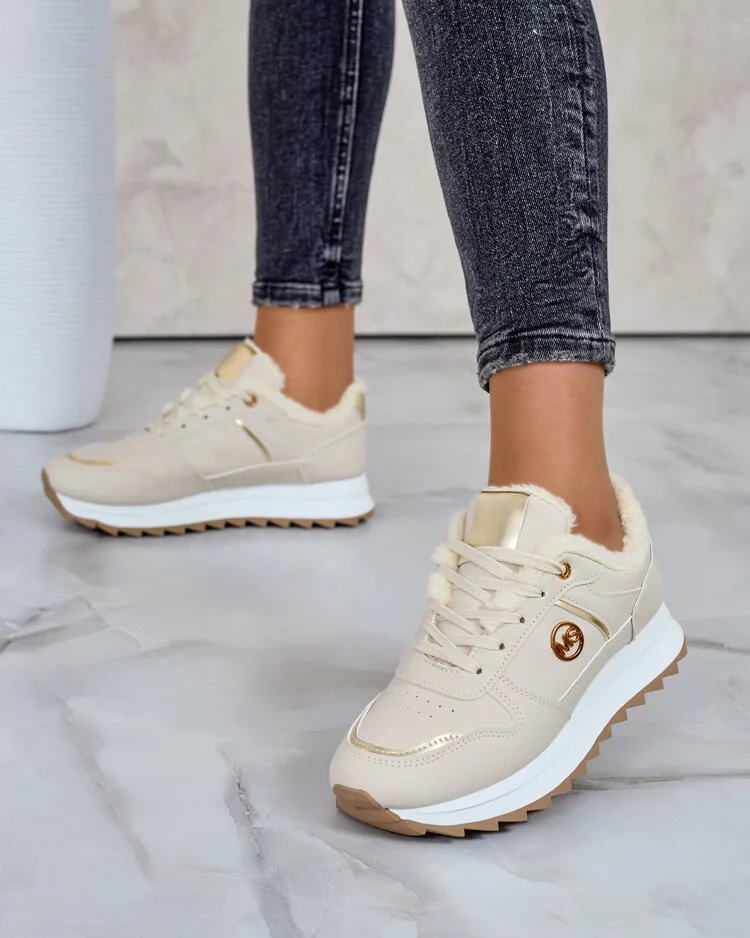 Royalfashion Затоплени дамски маратонки с кожа Boris